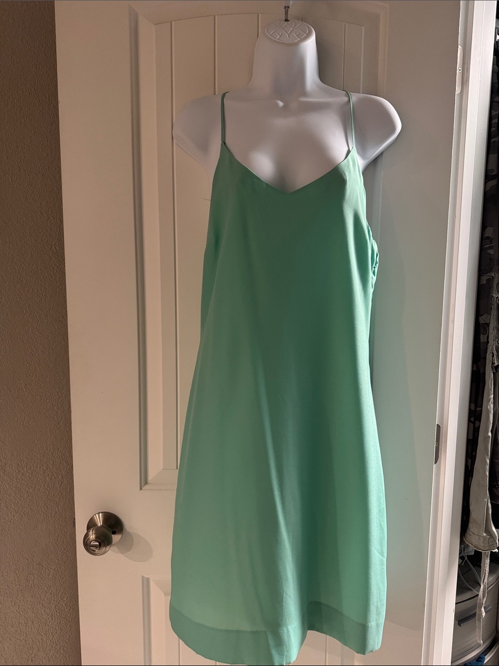 J. Crew Seafoam Green Spaghetti-Strap Slip Dress